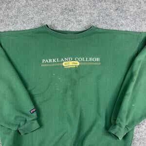 Jansport Sweatshirt Mens XL Green Parkland College Pullover Crewneck Vintage